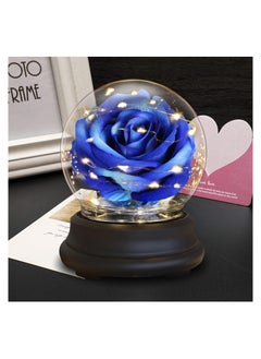 KASTWAVE Rose Flower Gifts for Her, Rose in Glass Dome Beauty, Birthday Gifts For Women, Artificial Flower Rose For Her, Rose in a Glass Mom Gifts Birthday Gifts Wedding Anniversary Decorations  - Image 1
