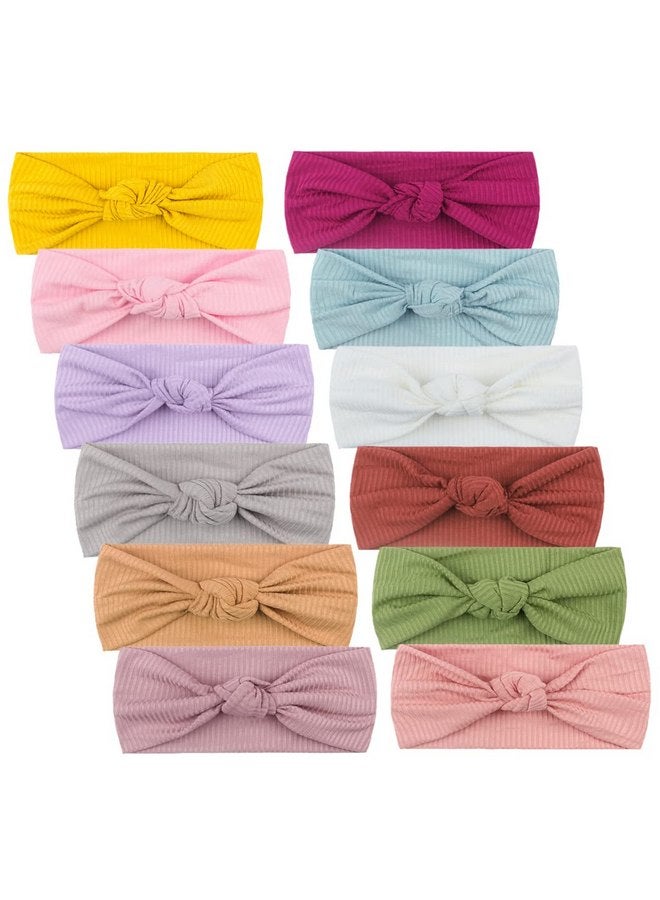 Toptim Baby Bow Headbands Turban Knotted, Girl's Hairbands for Newborn,Toddler and Childrens (Knot 12Pack) - Image 1