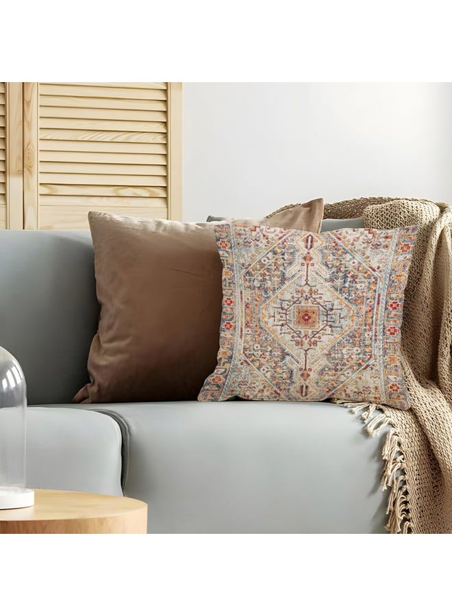 BUAEL Boho Throw Pillow Covers 26x26 inch Set of 2,Boho Vintage Carpet Pattern Antique Ethnic Decor Double Sided Pattern Cushion Cover Soft Pillow Case Living Sofa Room Bed Square Pillow Cover - Image 5