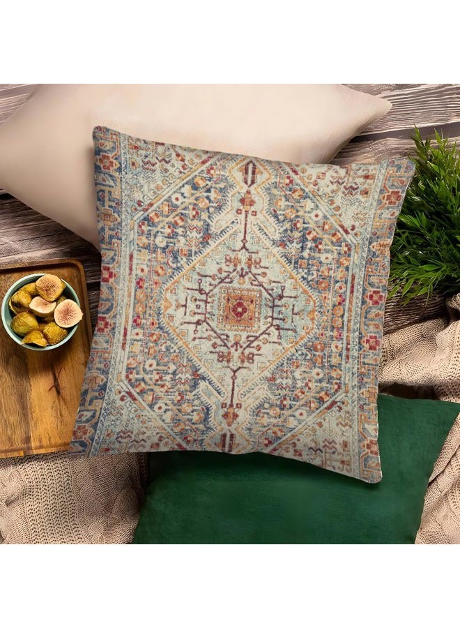 BUAEL Boho Throw Pillow Covers 26x26 inch Set of 2,Boho Vintage Carpet Pattern Antique Ethnic Decor Double Sided Pattern Cushion Cover Soft Pillow Case Living Sofa Room Bed Square Pillow Cover - Image 4