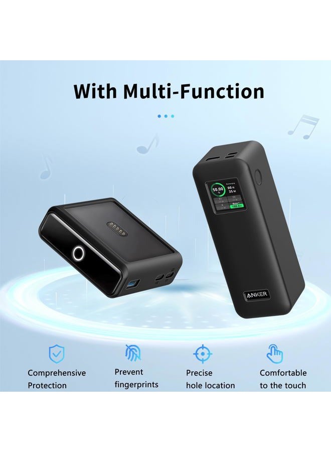NOUKAJU حافظة لبنك الطاقة أنكر برايم 27,650mAh (250W) وقاعدة شحن 100W، غلاف سيليكون واقي من نوكاجو، مقاوم للسقوط، مقاوم للخدوش، حافظة واقية لبنك الطاقة أنكر برايم 27,650mAh (أسود) - Image 2