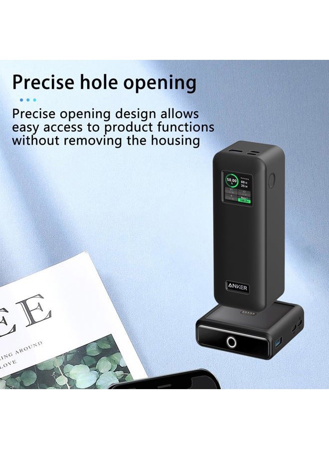 NOUKAJU حافظة لبنك الطاقة أنكر برايم 27,650mAh (250W) وقاعدة شحن 100W، غلاف سيليكون واقي من نوكاجو، مقاوم للسقوط، مقاوم للخدوش، حافظة واقية لبنك الطاقة أنكر برايم 27,650mAh (أسود) - Image 5