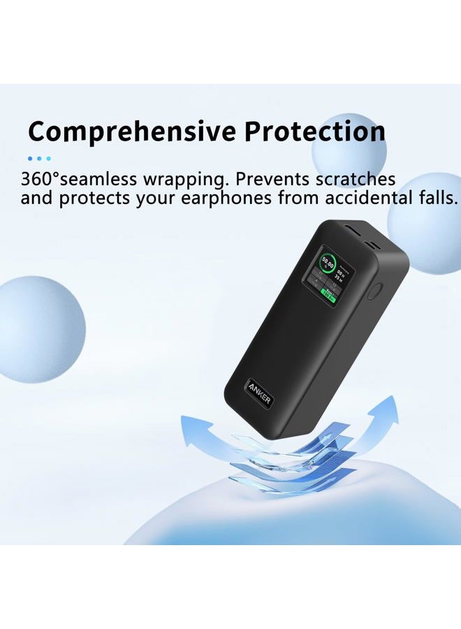 NOUKAJU حافظة لبنك الطاقة أنكر برايم 27,650mAh (250W) وقاعدة شحن 100W، غلاف سيليكون واقي من نوكاجو، مقاوم للسقوط، مقاوم للخدوش، حافظة واقية لبنك الطاقة أنكر برايم 27,650mAh (أسود) - Image 3