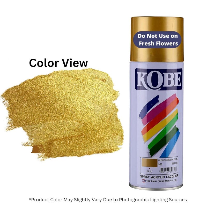 Oasis Kobe Acrylic Spray Paint – Fast Dry Multipurpose Spray For Metal, Wood, Walls, Automobiles, Art & Craft, DIY Projects – 400ML (Gold) - Image 1