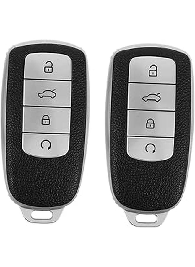2Pcs Full Protective Car Key Cover Case For SUV Pro TPU Key Fob Sleeve Signal Friendly Design Scratch Drop Resistant Accessory Silver - Image 1