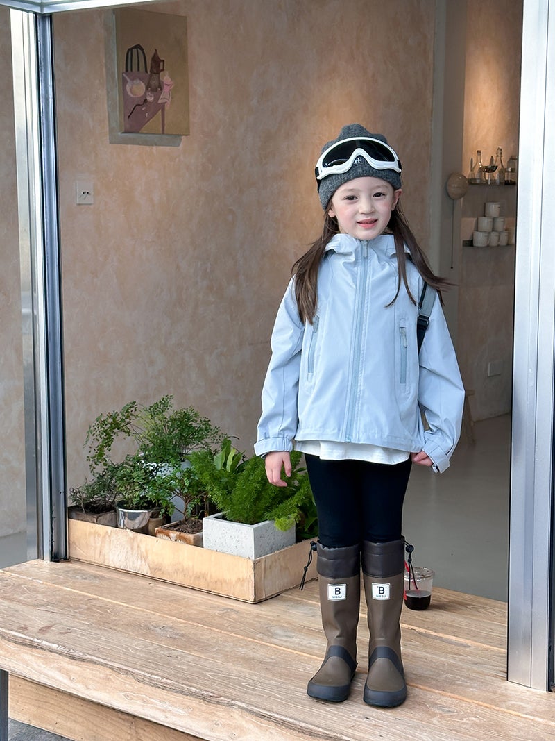 أطفال عالية الجودة المستوى 4 الماء Softshell سترة للأولاد والبنات ، فضفاضة العادية في الهواء الطلق مقاومة للرياح معطف مغطاة ، عصرية - Image 4