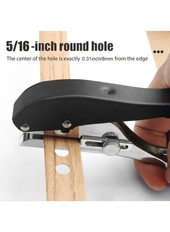 10mm Single Hole Punch Pliers Heavy Duty Handheld Paper Hole Puncher with Scale Metal Construction No Electricity or Battery Needed for Paper Cards Photos Cardboard Hard Film Thin Wood - Image 4