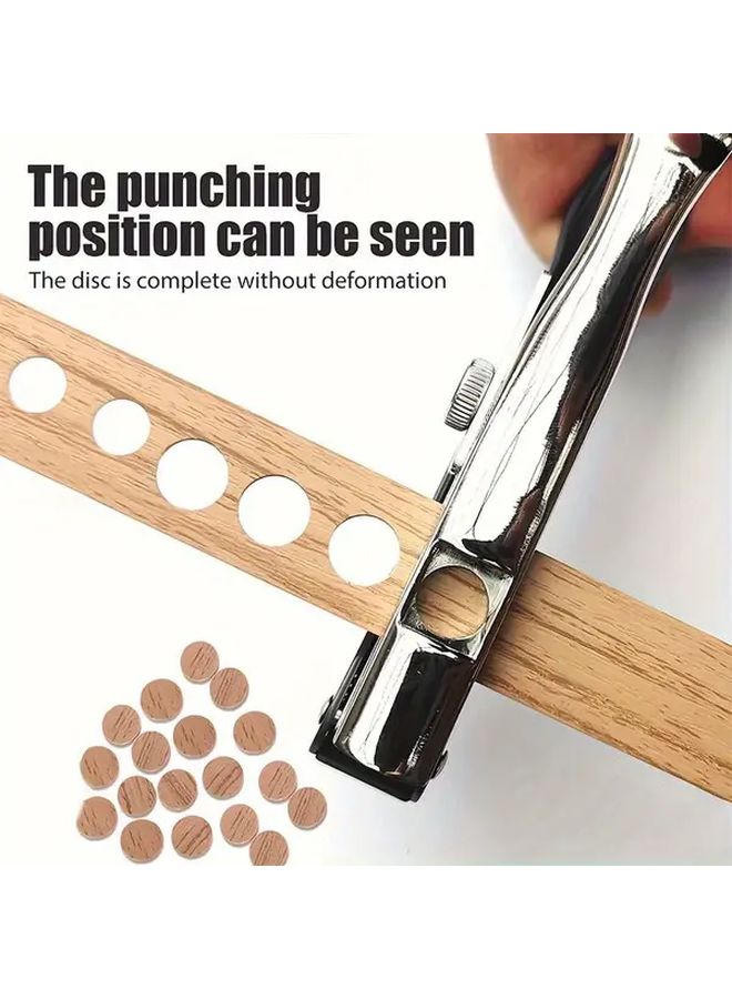 10mm Single Hole Punch Pliers Heavy Duty Handheld Paper Hole Puncher with Scale Metal Construction No Electricity or Battery Needed for Paper Cards Photos Cardboard Hard Film Thin Wood - Image 5