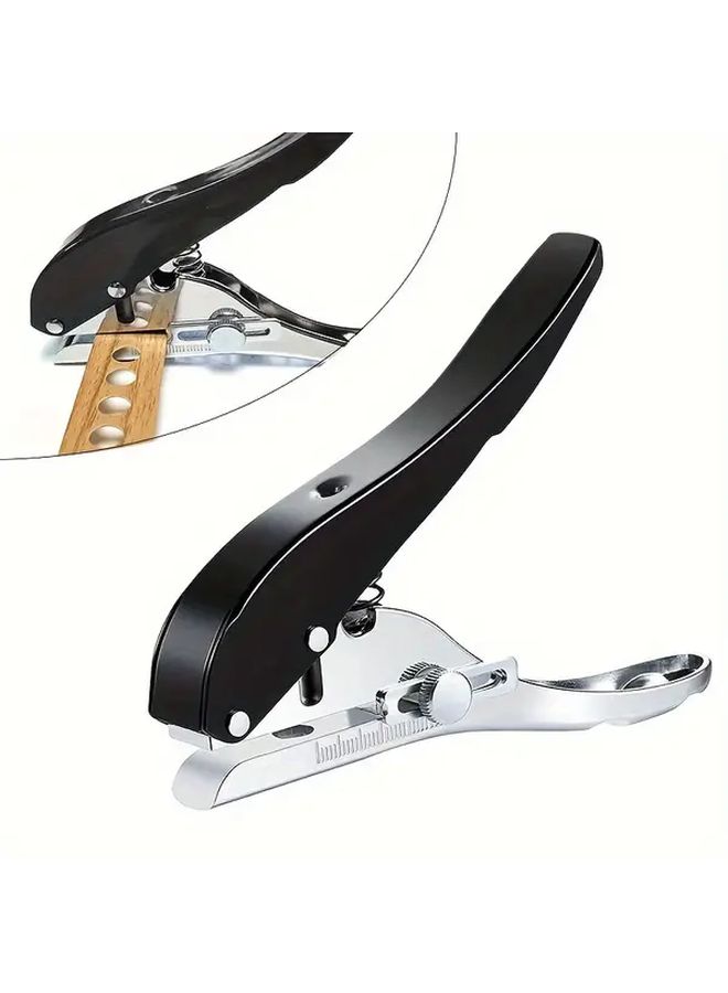 10mm Single Hole Punch Pliers Heavy Duty Handheld Paper Hole Puncher with Scale Metal Construction No Electricity or Battery Needed for Paper Cards Photos Cardboard Hard Film Thin Wood - Image 1