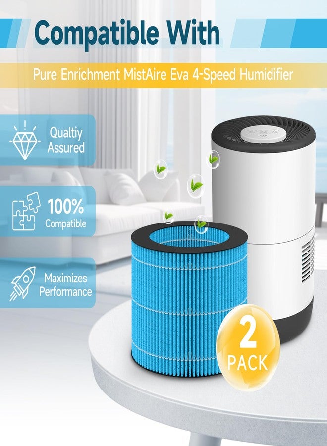 Harebery 2 Pack MistAire Eva Replacement Filter Compatible with Pure Enrichment MistAire Eva - Mist-Free Evaporative Humidifier (2.8L) (Model: PEHUMEVA) - Image 3