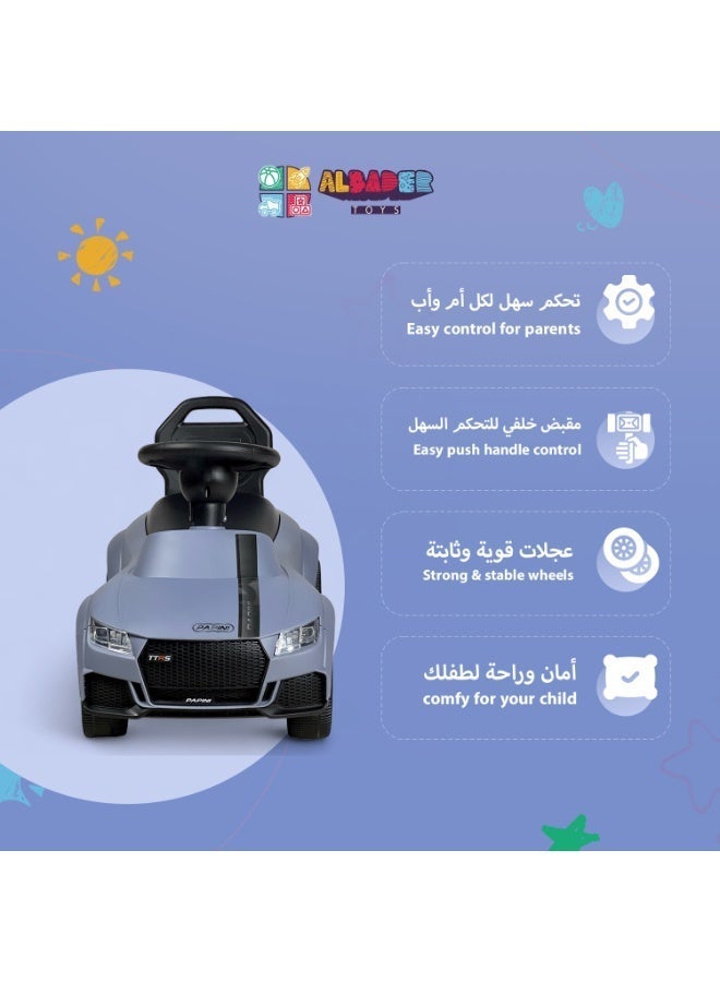 ALBADER Kids Ride On Push Car Sports Design Musical Ride On Car for Toddlers with Lights Storage Under Seat Comfortable Backrest Strong Wheels Indoor Outdoor Sliding Car Toy Multiple Colors Kids Push Car Ride On Toy - Image 2