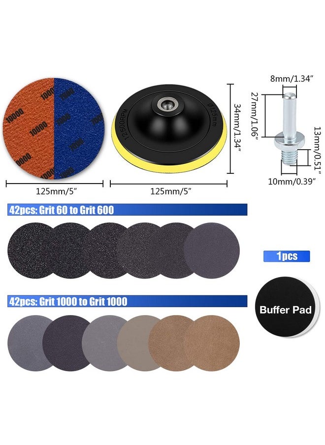 Depvko Water Grit Sandpaper 60/80/100/150/320/600/1000/1200/2500/4000/7000/10000 and 5-inch Backing Pad Set, Wet Dry Electric Hook &Loop Sanding Disc with Pad, Grinding Abrasive Paper - pzsku/ZE076A46A0F3E522AE388Z/45/_/1740982924/e421b336-6edf-4432-af1c-4f56a65dbbef