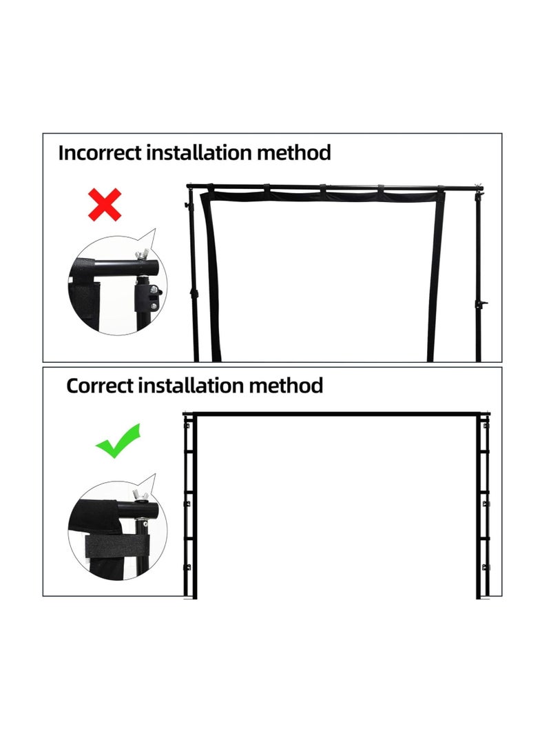 Generic Zenzres Projector Screen and Stand 100 Inch, Outdoor Portable Projector Movie Screen Pull Down, Indoor Projections Screen with Stand 16:9 4K Full HD Support Height Adjustable for Home Theater Camping  - Image 4