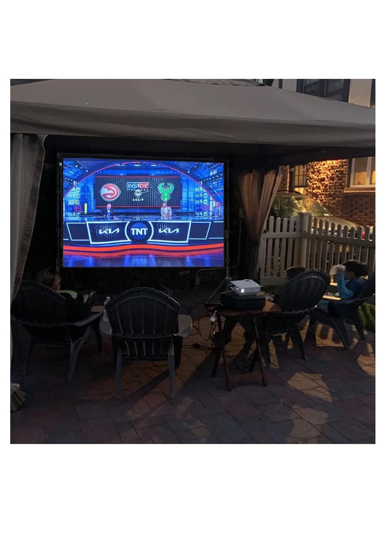 Zenzres Projector Screen and Stand 100 Inch, Outdoor Portable Projector Movie Screen Pull Down, Indoor Projections Screen with Stand 16:9 4K Full HD Support Height Adjustable for Home Theater Camping