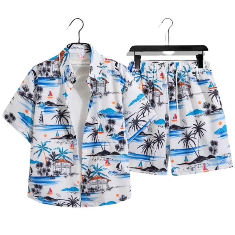 2025 Fashion Men'S Summer Short-Sleeved T-Shirt Basketball Jersey Casual Trendy Shorts Two-Piece Set Korean Style Trendy - Image 1