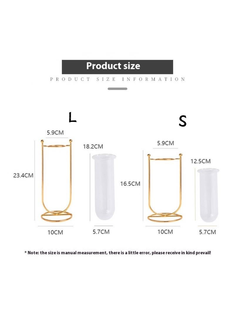 Bluejw Iron Glass Vase Hydroponic Flower Apparatus Decoration Of Living Room Dining Table And TV Cabinet - Image 2