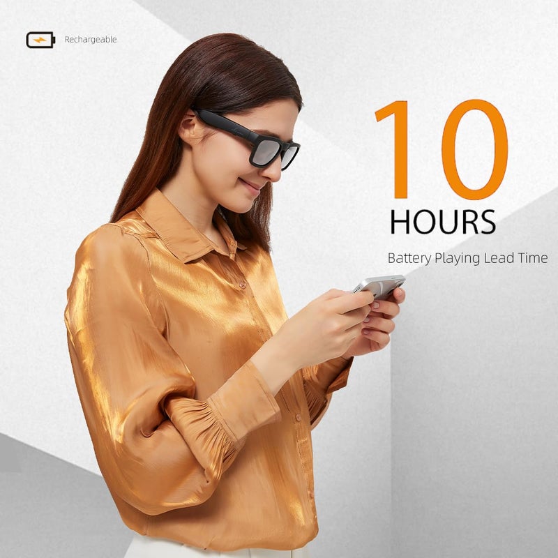 OhO sunshine OhO Smart Glasses,Polarized Sunglasses with Bluetooth Speaker,Athletic/Outdoor UV Protection and Voice Control,Unisex(Grey Lens) - Image 2