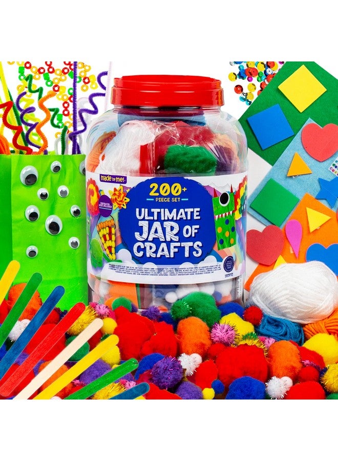 Made By Me! Ultimate Jar of Crafts, 200+ Piece Rainbow Craft Supply Bundle, Craft Supplies Starter Kit, Great Arts & Crafts Kit for Travel and On-The-Go, Perfect for Kids and Adults Ages 6+ - Image 1