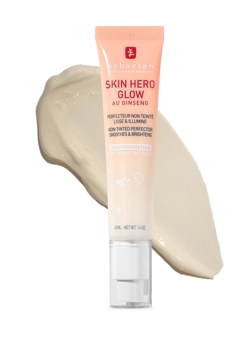 erborian Erborian Skin Hero Glow, Non Tinted Korean Bare Skin Perfector Face - Korean Skincare with Ginseng Extract & Hyaluronic Acid - Facial Cream Hydrates & Smooths – Glass-Skin Finish 40 ml  - Image 1