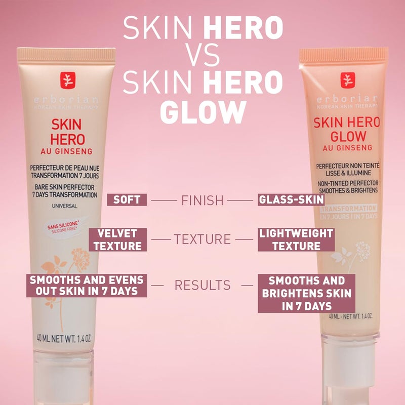 Erborian Skin Hero Glow, Non-Tinted Bare Perfector, Illuminates, Highlights, Hydrates, Smooths for Natural Radiant, Glass, Dewey Look, Korean Skincare - Image 3