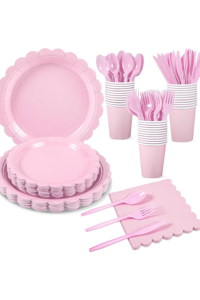 175 PCS Party Supplies Party Packs Set, 25 Disposable Paper Tableware, Plate, Napkin, Cup Plastic Set for Wedding, Birthday, Baby Shower, Holiday - Image 1
