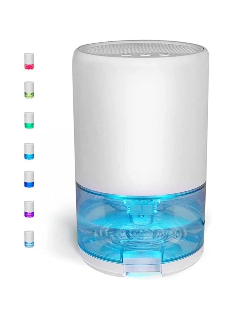 Captaintech Dehumidifier 1000ML Home Dehumidifier 2600 Cubic Feet with 7 Color LED Lights Silent Bedroom Portable Dehumidifier 285 sqft Closet Bedroom Bathroom RV Office (White) - Image 2