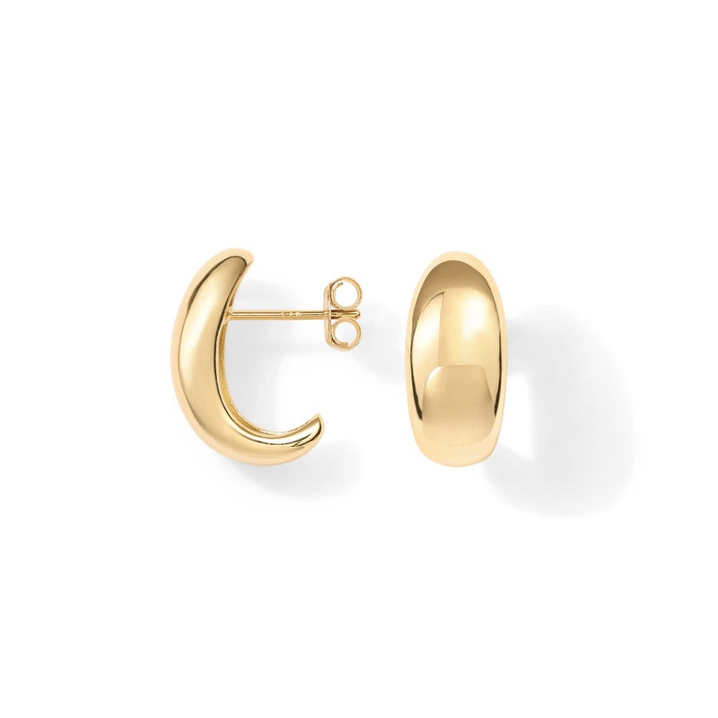 PAVOI 14K Dome Hoop Huggies (Dome, Yellow Gold) - Image 1