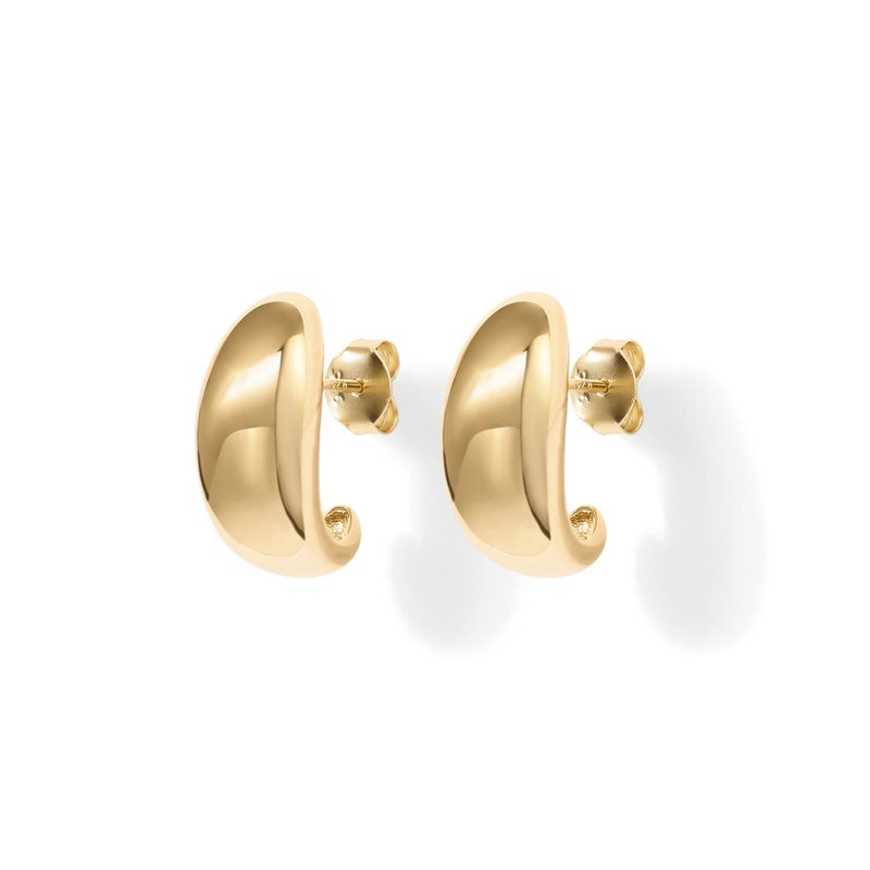 PAVOI 14K Dome Hoop Huggies (Dome, Yellow Gold) - Image 3