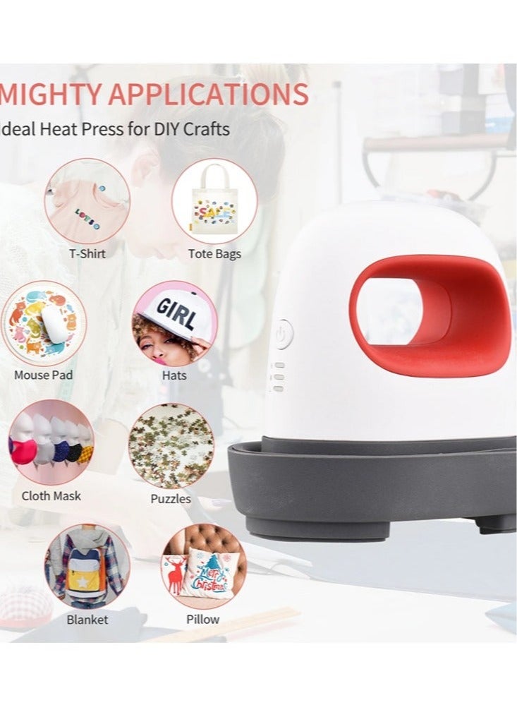 Mini Heat Press, Heat Transfer Press Iron Machine, Constant Temp Control, Insulated Safety Base Fit for Crafts, T-Shirt, Hat, Cap, Pillows  - Image 3
