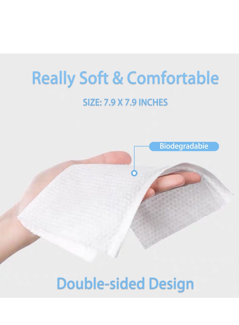SYOSI Disposable Face Towel, Facial Towels Make Up Cotton Tissues Wipes, Daily Cleansing Facial Towelettes Gently Remove Makeup, For Face Lint Free For Sensitive Skin Face Makeup 3 * 100 Count - Image 5