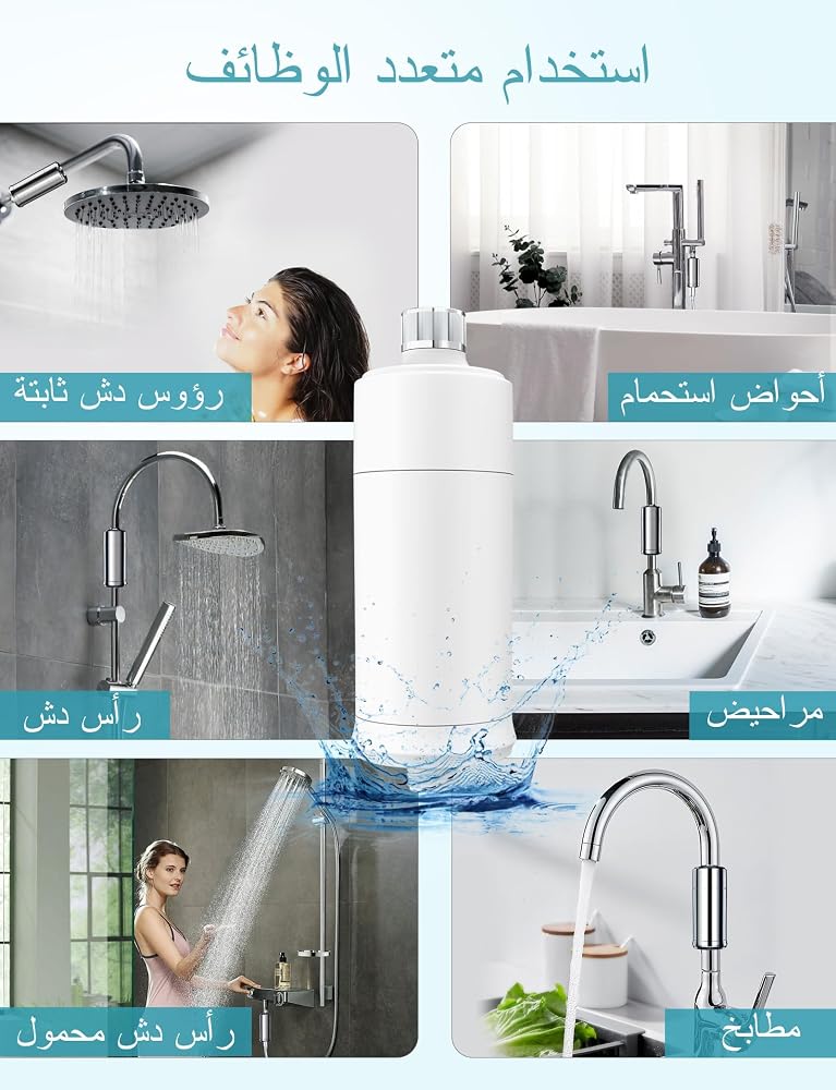 FEELSO مرشح دش FEELSO من 32 مرحلة مع خرطوشة فلتر إضافية، لون فضي - Image 5