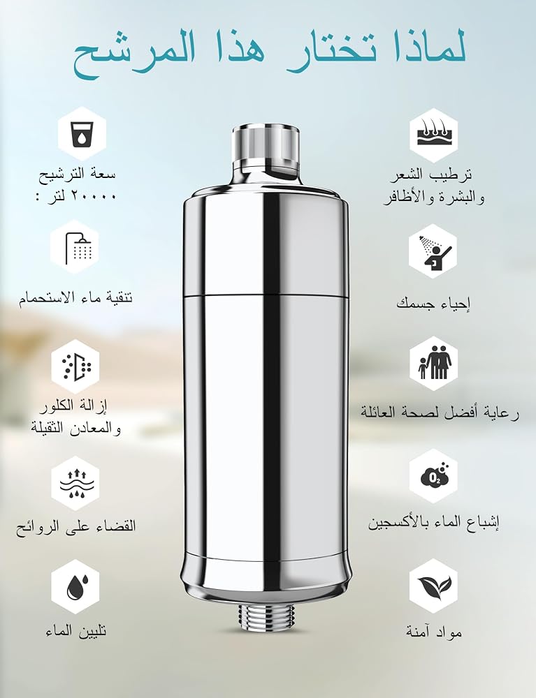 FEELSO مرشح دش FEELSO من 32 مرحلة مع خرطوشة فلتر إضافية، لون فضي - Image 3
