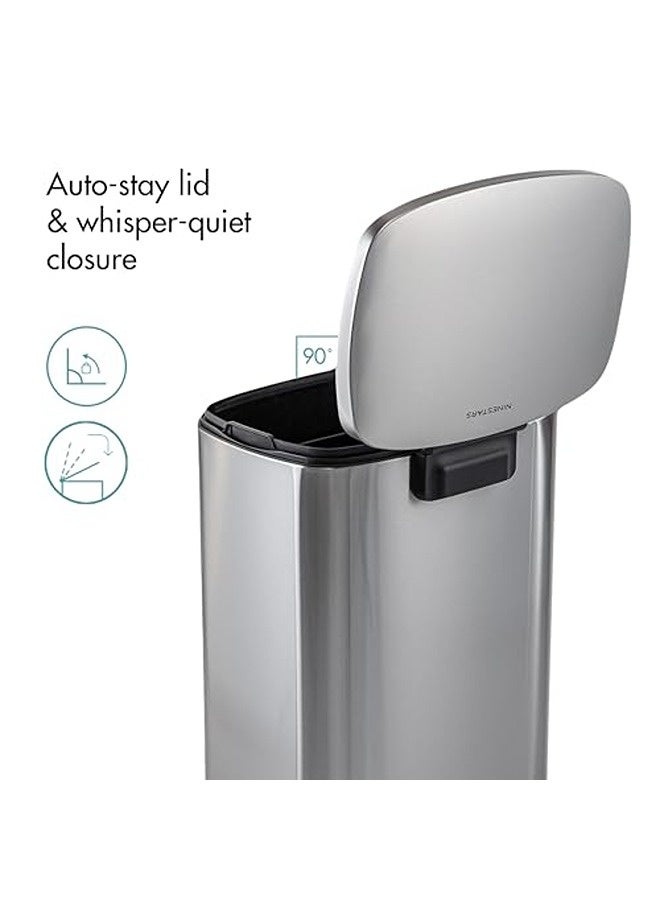 نينستارز سلة مهملات بسعة ‎50‎ لترًا – مصنوعة من الفولاذ المقاوم للصدأ، مقاومة للبقع، مزودة بدواسة متينة وغطاء إغلاق ناعم، تصميم أنيق للمطبخ والمنزل والمكتب - Image 5