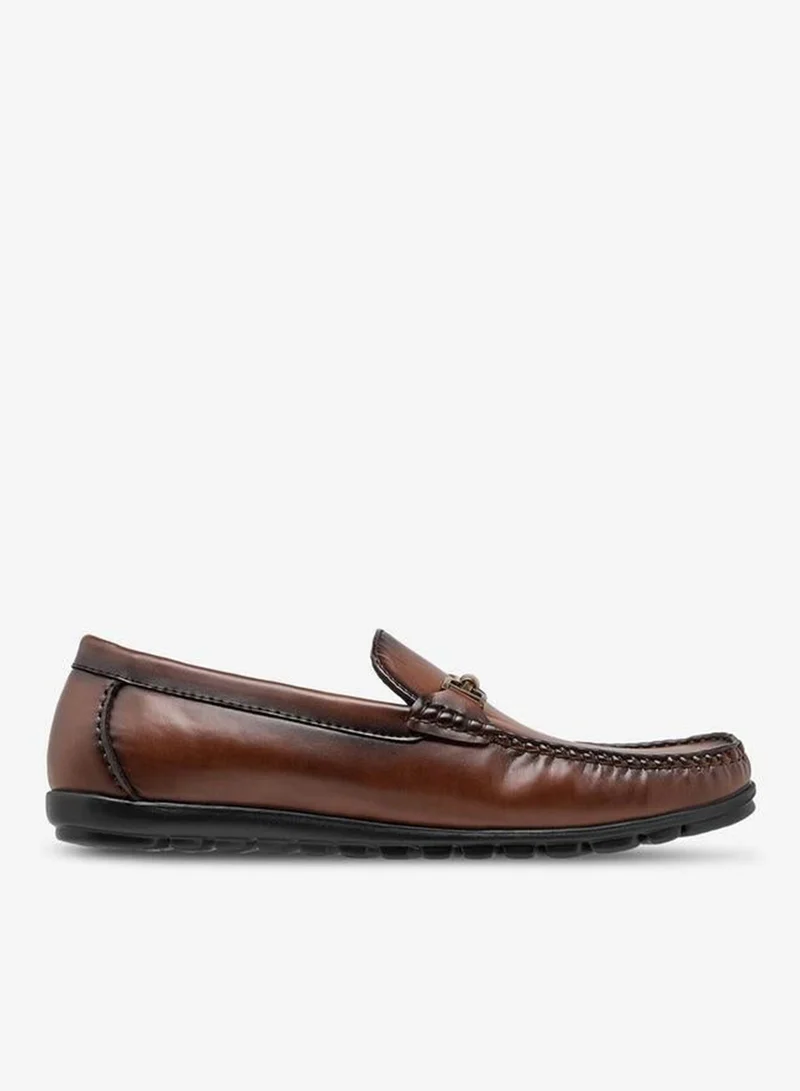 DUCHINI Men Metal Accent Slip-On Moccasins
