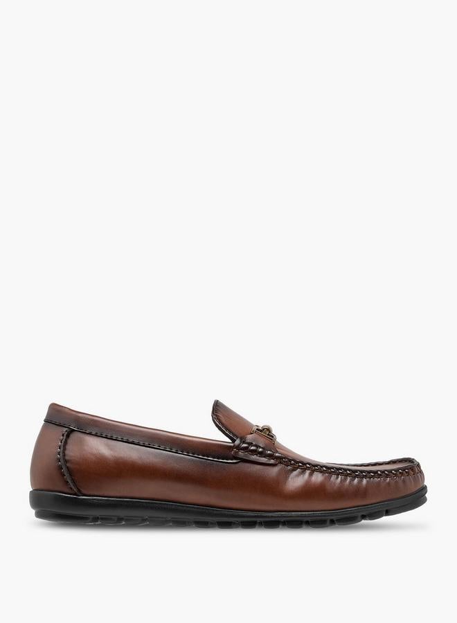 DUCHINI Men Metal Accent Slip-On Moccasins - Image 3