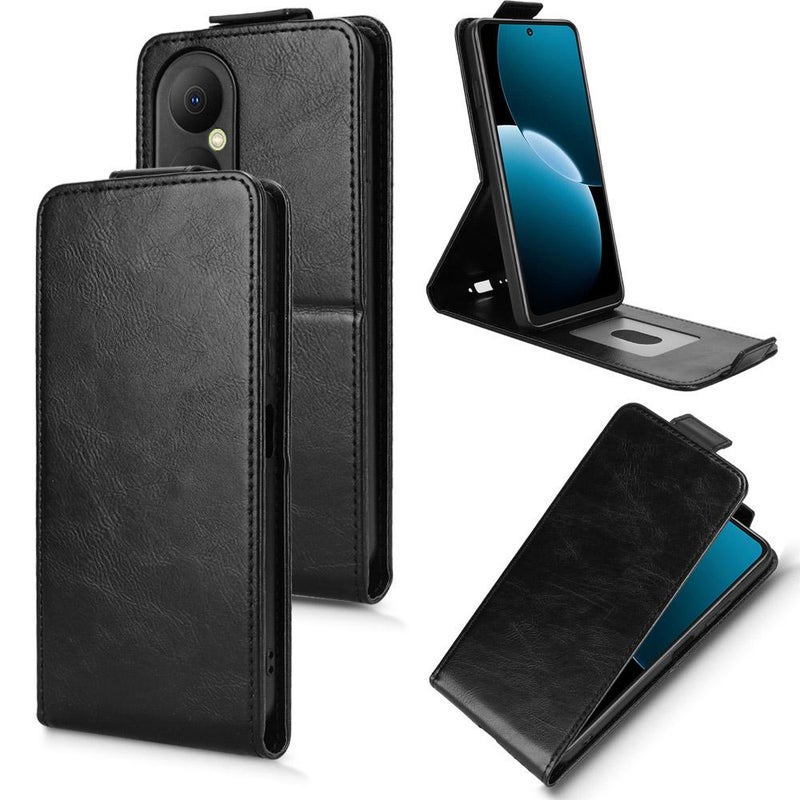 For Huawei nova Y73 / Enjoy 80 Magnetic Vertical Flip Leather Phone Case with Buckle(Black) - Image 1