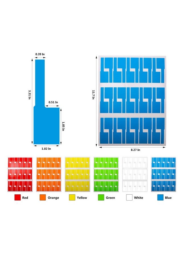 Mini Skater 180 Packs Self Adhesive Cable Labels Waterproof Assorted Color Tear Resistant 6 Sheet Label Stickers For Office Work School Computer Cord Laser Printer - Image 4
