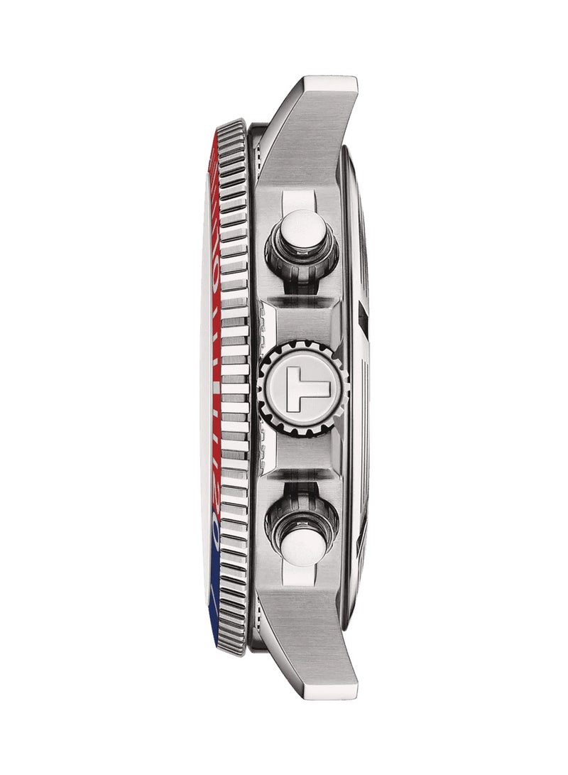 TISSOT ساعة كواتز كرونوجراف تیسوت سيستار 1000 بقرص أزرق وسوار فولاذي فضي للرجال - T120.417.11.041.03 - Image 3
