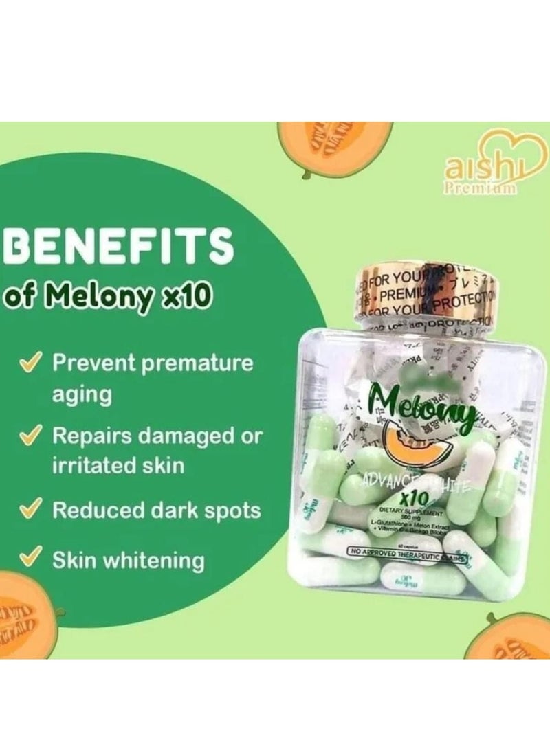 Aishi  Gluta Melony Advance White x10 - 60 Capsule  - Image 2
