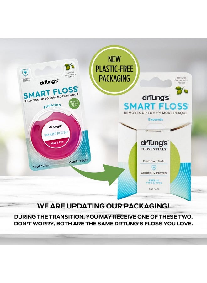 drTung's - Smart Floss Natural Floss Ptfe & Pfas Free Floss Gentle On Gums Expands & Stretches Bpa Free Floss Natural Dental Floss Cardamom Flavor (Pack Of 7) - Image 1