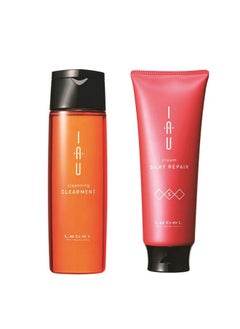 Lebel Lebel IAU Cleansing Clearment Hair Shampoo 200ml & Lebel IAU Silky Repair Hair Treatment 200ml Set  - Image 1