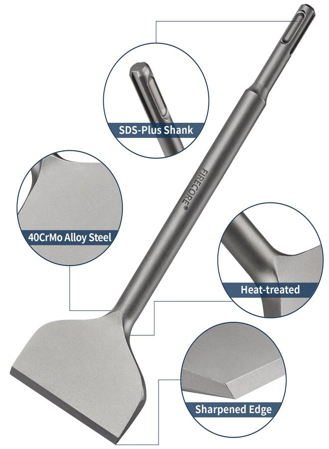 Firecore FS18310 SDS Plus 3-in Wide Cranked Angled Bent Tile Removal Chisel (3”X10”) - Image 3