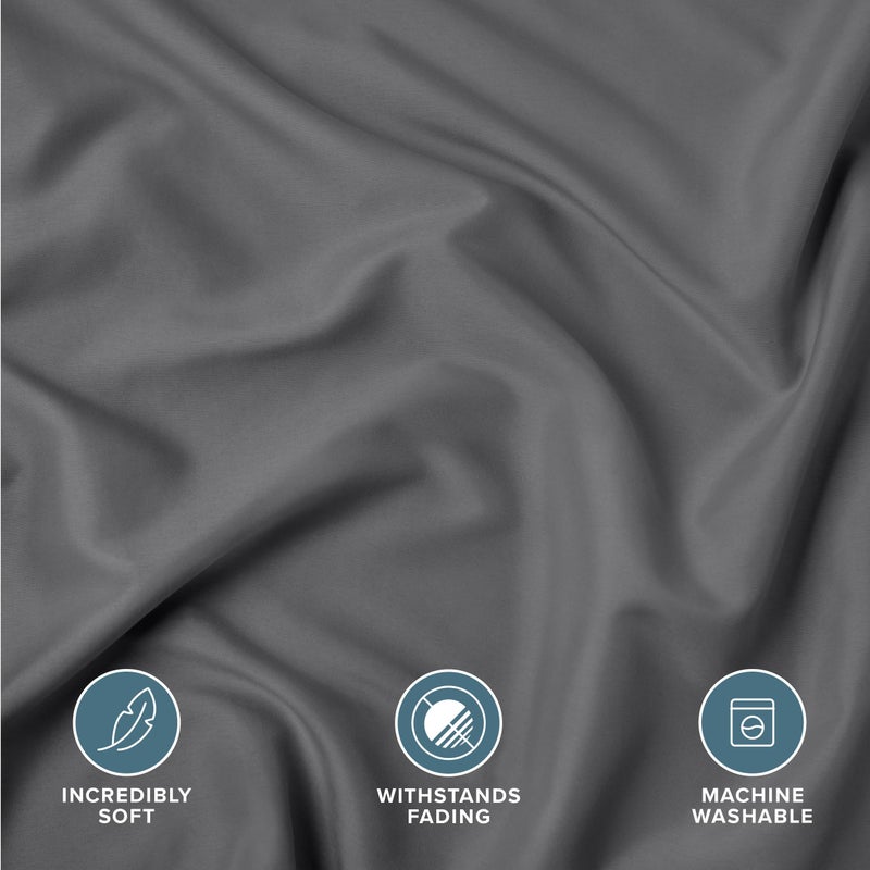 Bare Home Standard Pillow Sham Covers - Set of 2 - Premium 1800 Ultra-Soft Microfiber - Double Brushed - Stain & Fade Resistant - Bed Pillow Shams - Pillows Not Included (Set of 2, Grey) - Image 3