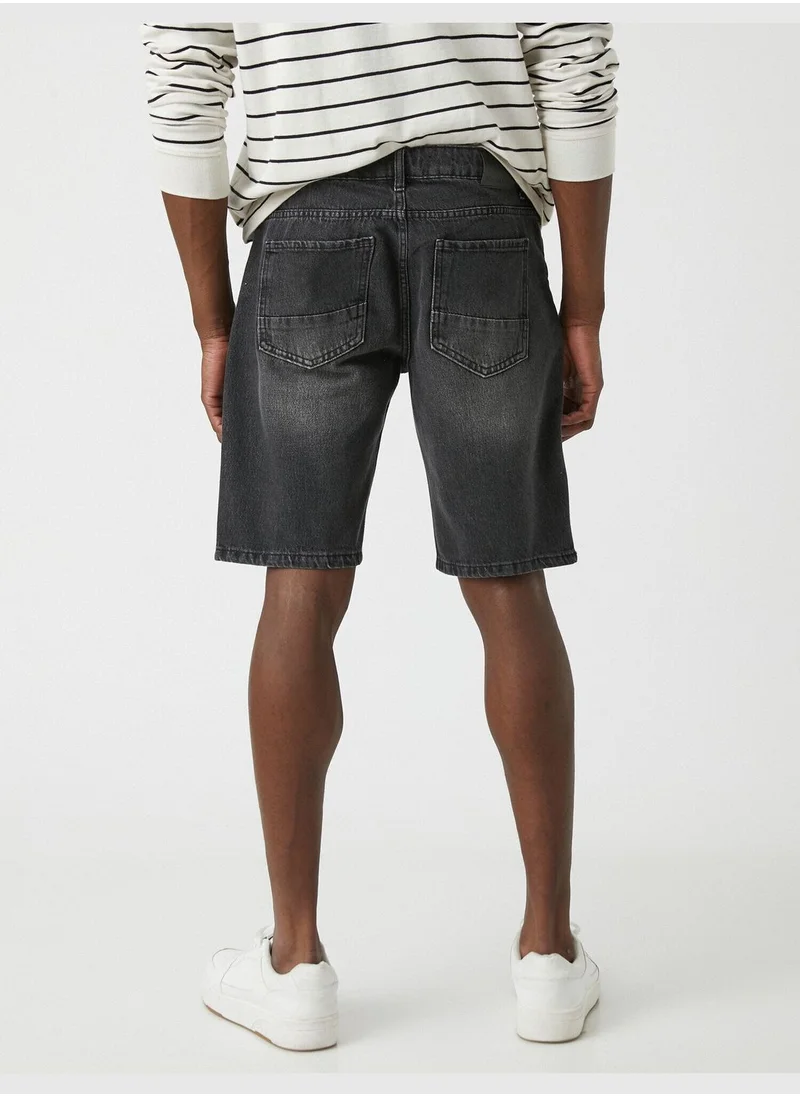 كوتون Stoned Denim Shorts