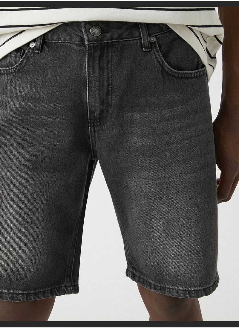 كوتون Stoned Denim Shorts