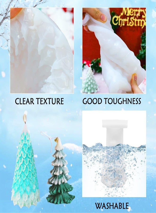 ZAKVOOR 2 Pcs 3D Christmas Tree Shape Candle Molds for Candle Making Resin Casting Silicone Mold for DIY Aromatherapy Candles Homemade Soap Wax Plaster Polymer Clay Decoration - Image 3