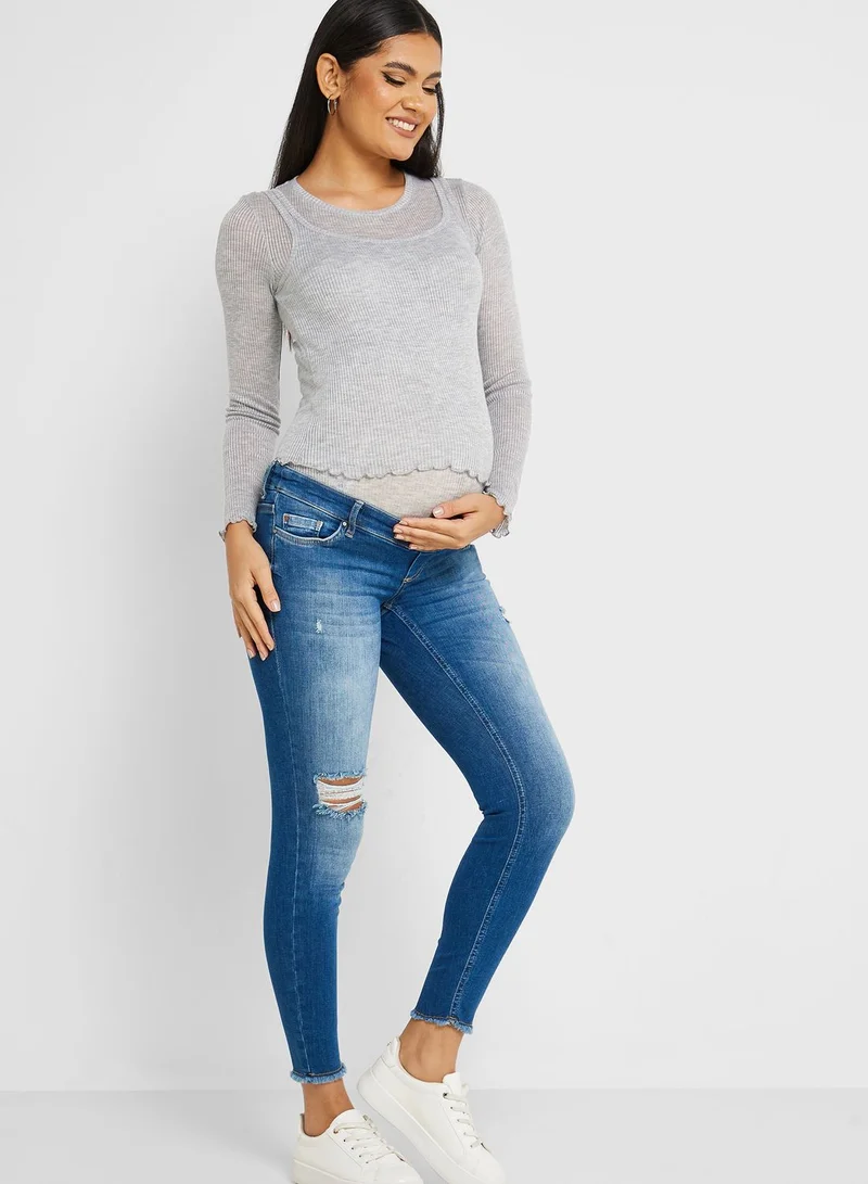 Only Maternity High Waist Skinny Jeans