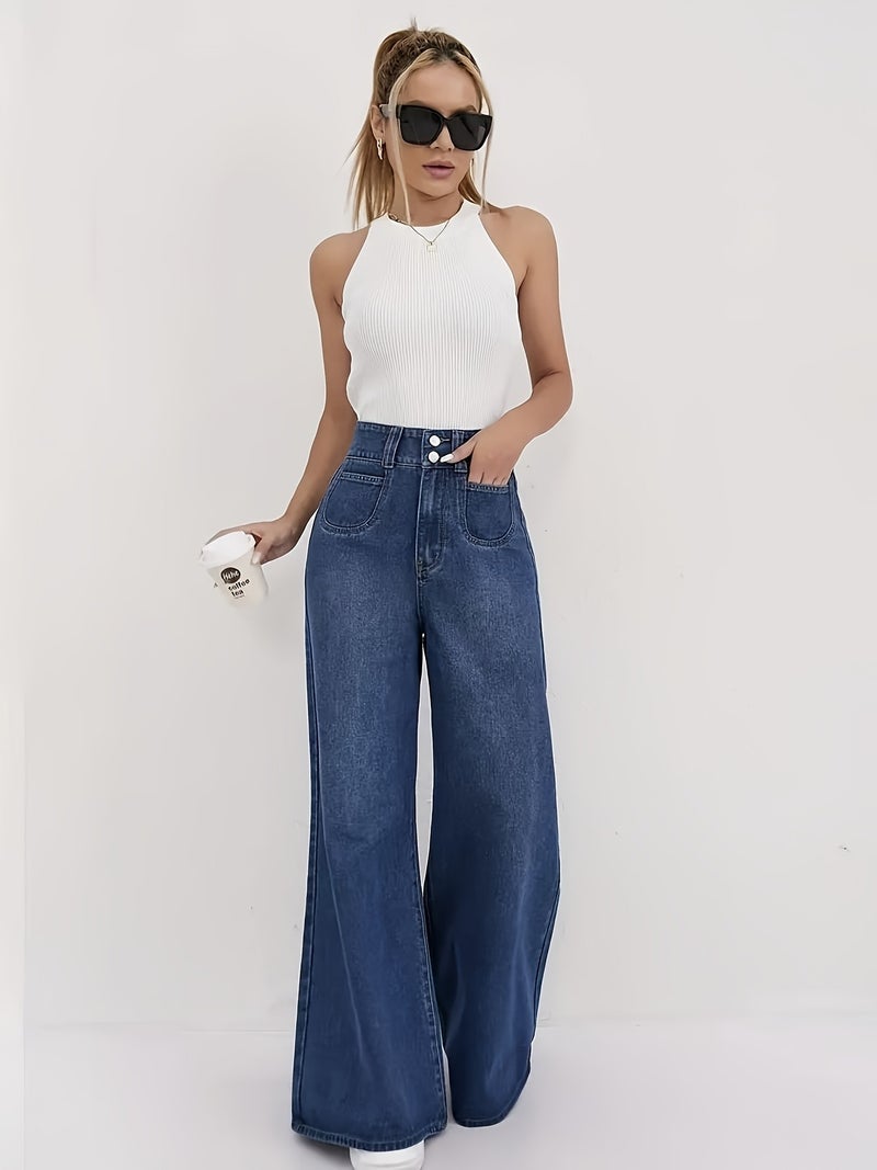Machine Washable Stretch Women'S Street Casual Wide Leg Long Pants - Image 2