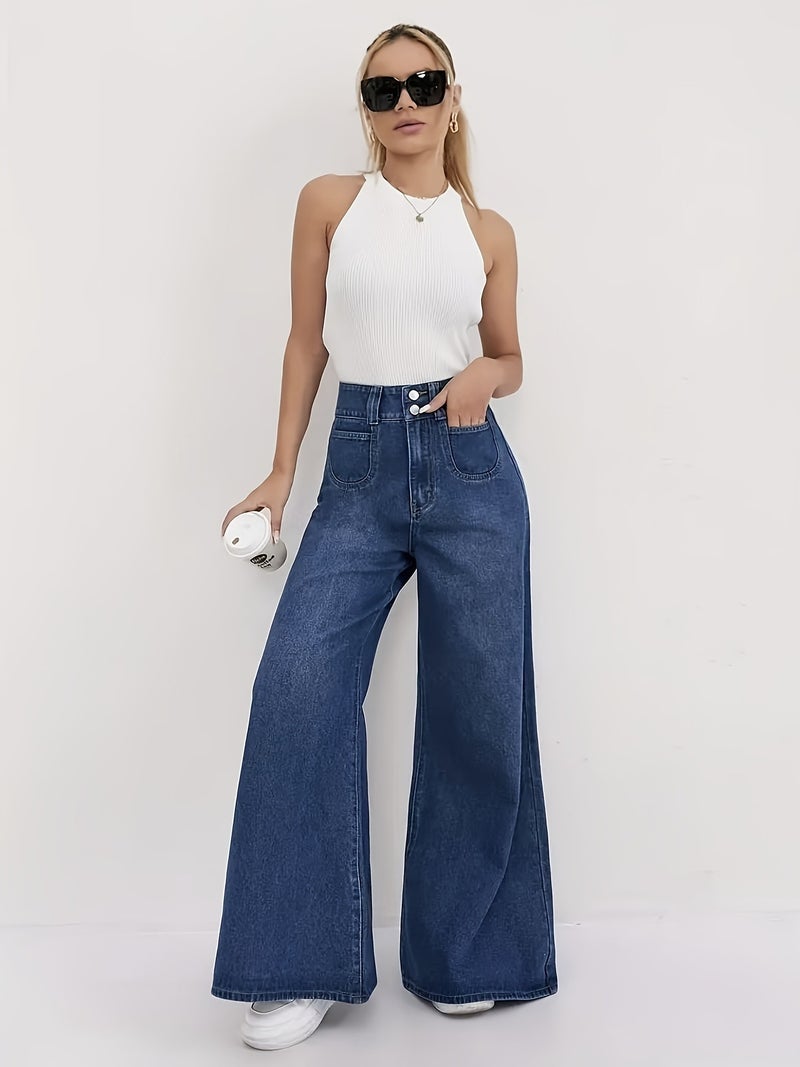 Machine Washable Stretch Women'S Street Casual Wide Leg Long Pants - Image 4