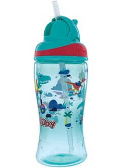 Nuby Nuby Thirsty Kids No-Spill Flip-it Printed Boost Cup with Thin Soft Straw - 12oz, 18+ Months, 1 Pack Print May Vary  - Image 5